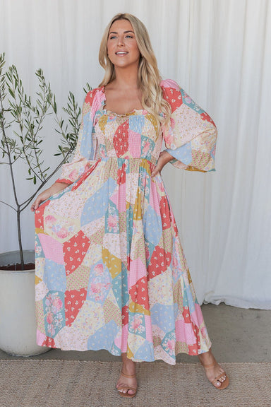 The Dinah Dress - Pastel Patchwork - Sparrow & Finch Boutique