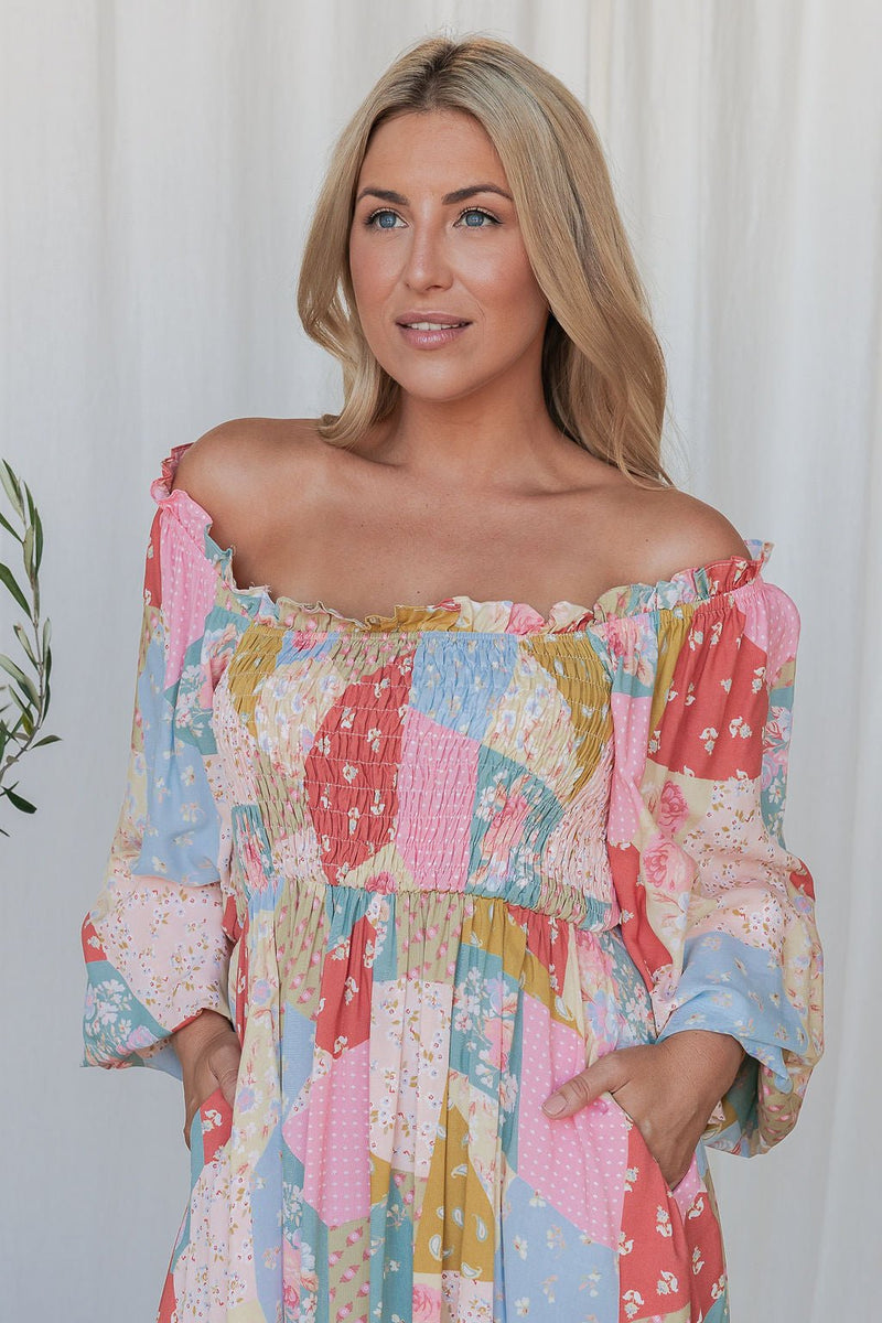 The Dinah Dress - Pastel Patchwork