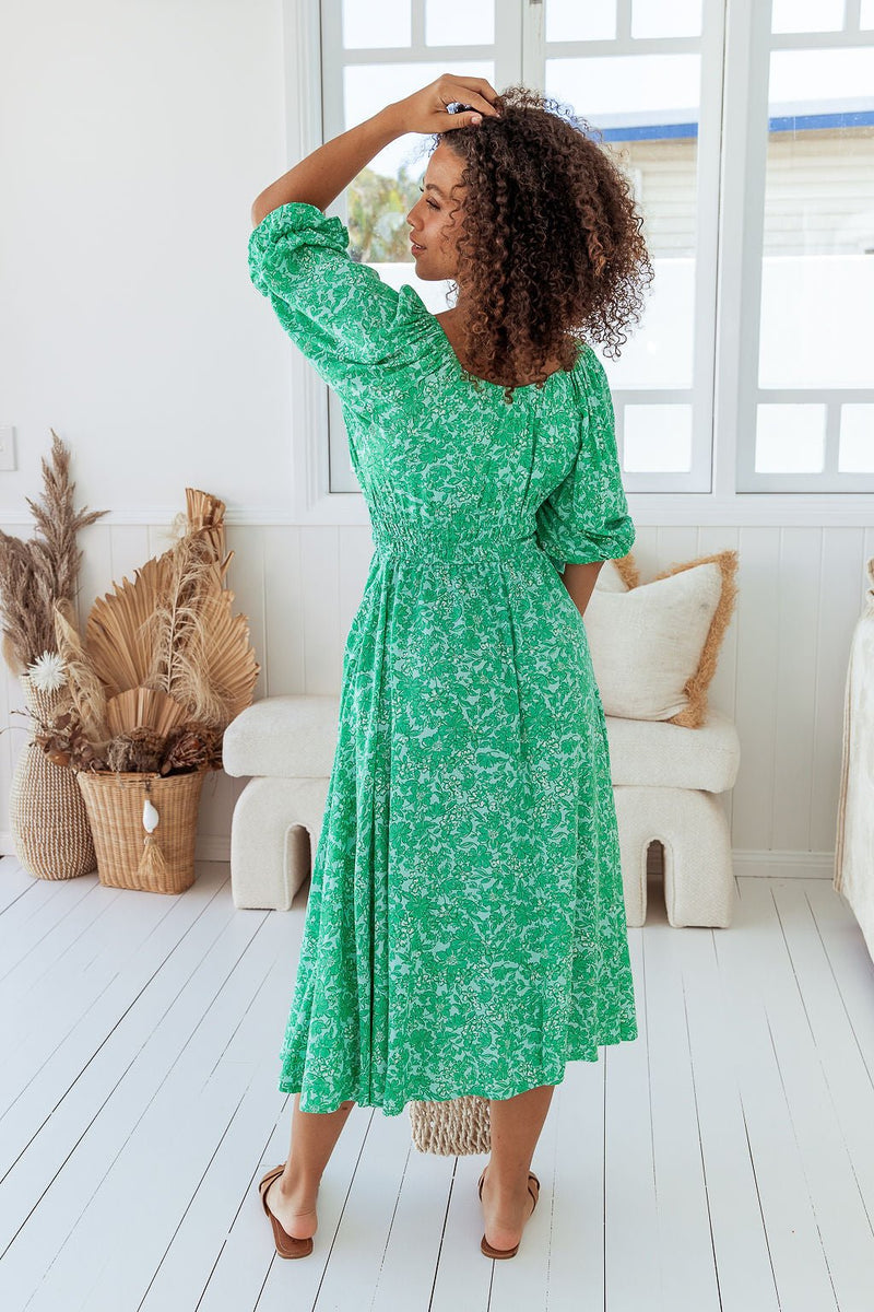 The Eclipse Dress - Green Orchard