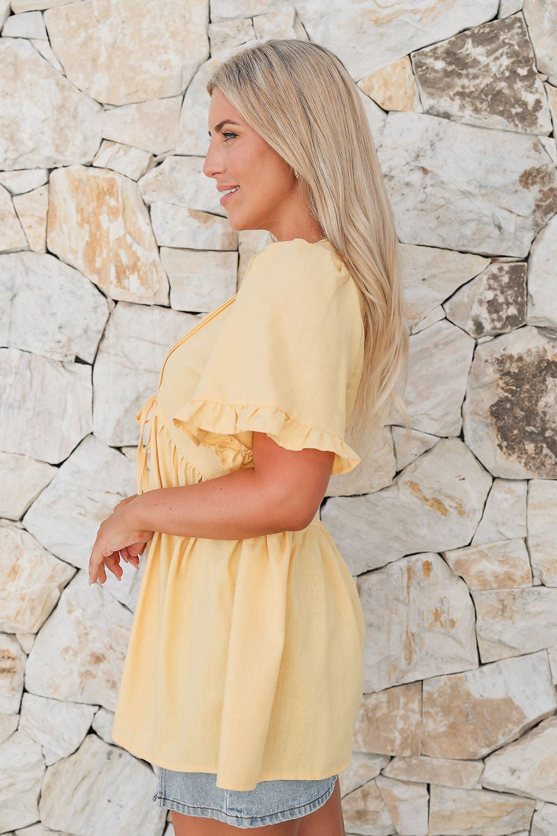 The Eliza Top - Daisy Yellow