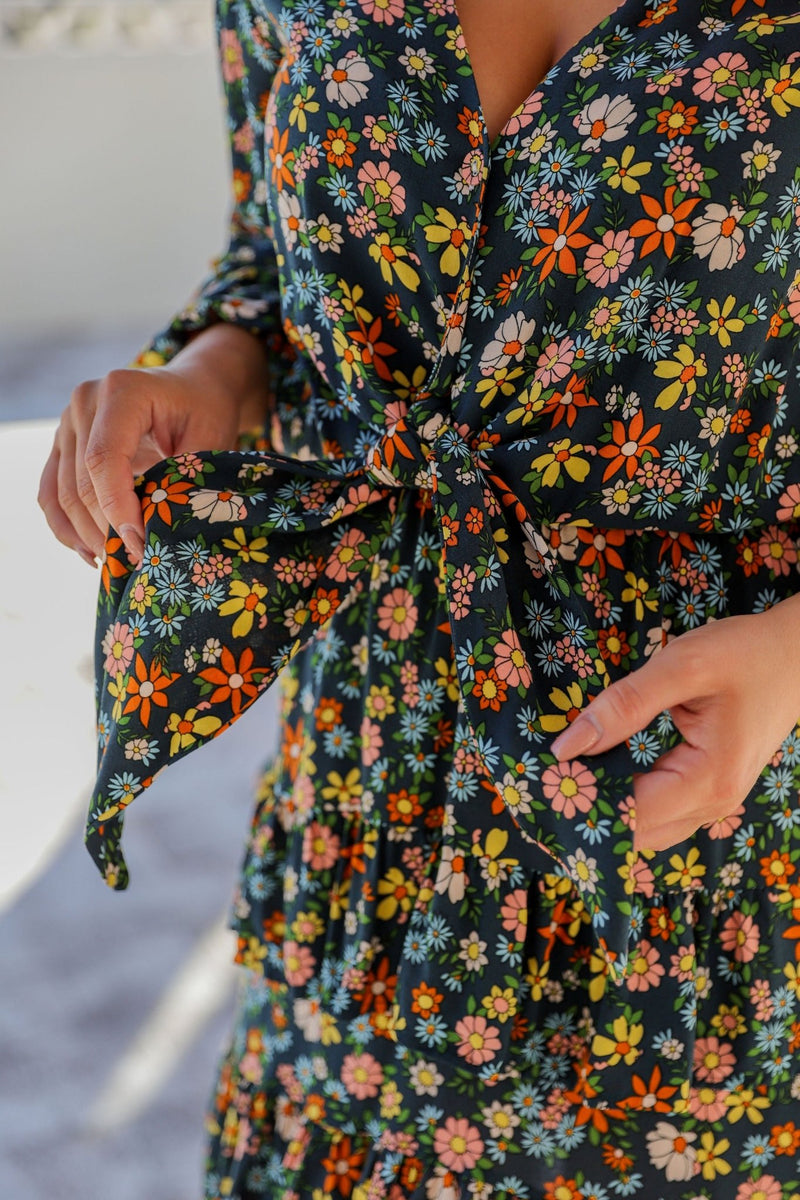 The Ellie Dress - Navy Blossom