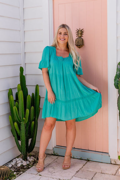 The Eloise Dress - Palm Green - Sparrow & Finch Boutique