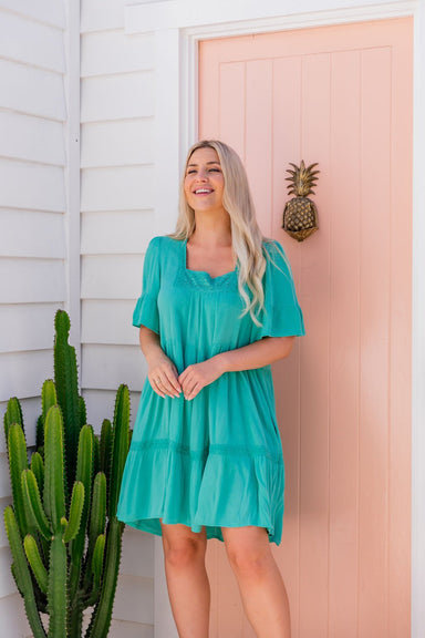 The Eloise Dress - Palm Green - Sparrow & Finch Boutique