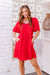 The Eloise Dress - Ruby Red - Sparrow & Finch Boutique