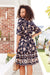 The Elvira Dress - Royal Floral - Sparrow & Finch Boutique