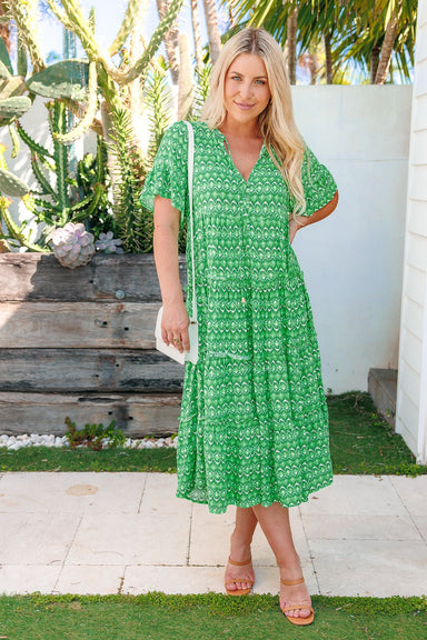 The Elyse Dress - Sensational Green - Sparrow & Finch Boutique