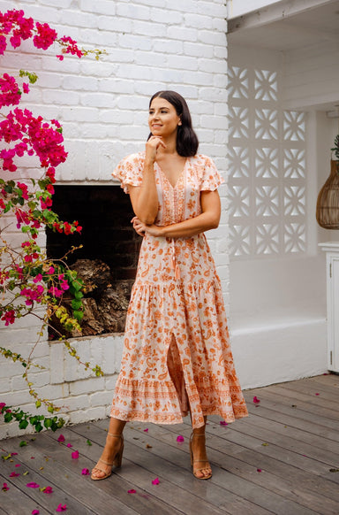 The Ember Dress - Apricot Delight - Sparrow & Finch Boutique