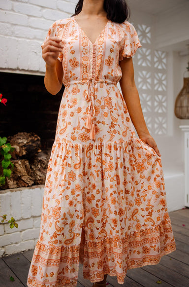 The Ember Dress - Apricot Delight - Sparrow & Finch Boutique