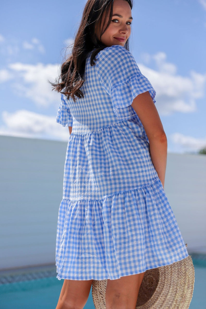 The Emerson Dress - Blue Gingham