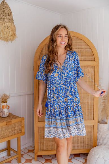 The Emerson Dress - Blue Wildflower - Sparrow & Finch Boutique
