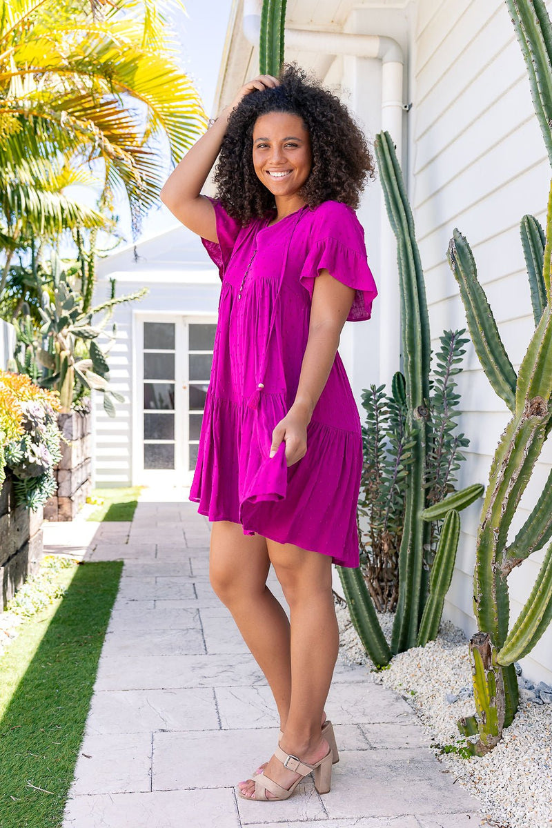 The Emerson Dress - Deep Magenta