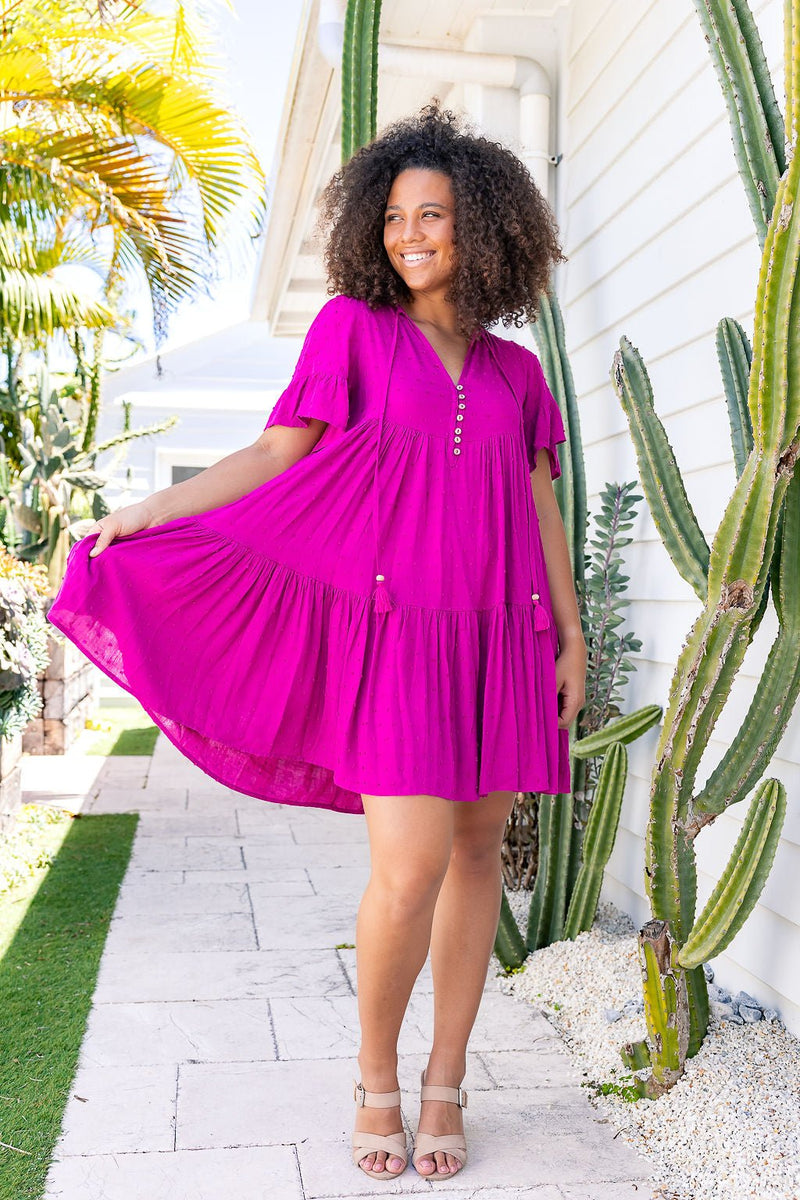 The Emerson Dress - Deep Magenta