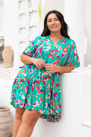 The Emerson Dress - Green Fiesta - Sparrow & Finch Boutique