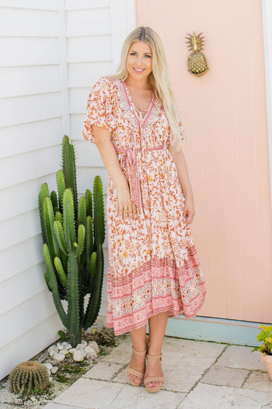The Enya Dress - Azalea - Sparrow & Finch Boutique