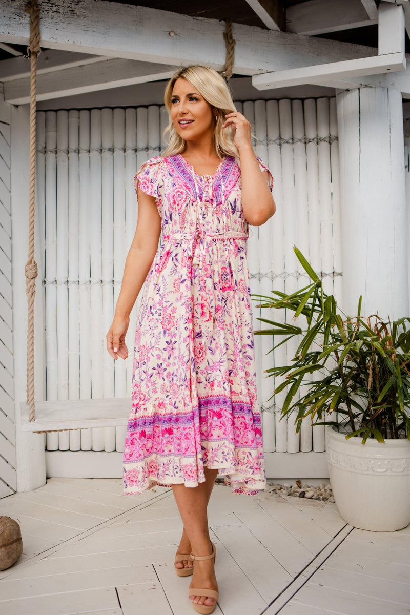 The Enya Dress - Pink & Purple