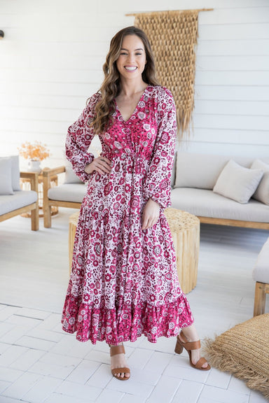 The Evie Dress - Berry Desire - Sparrow & Finch Boutique