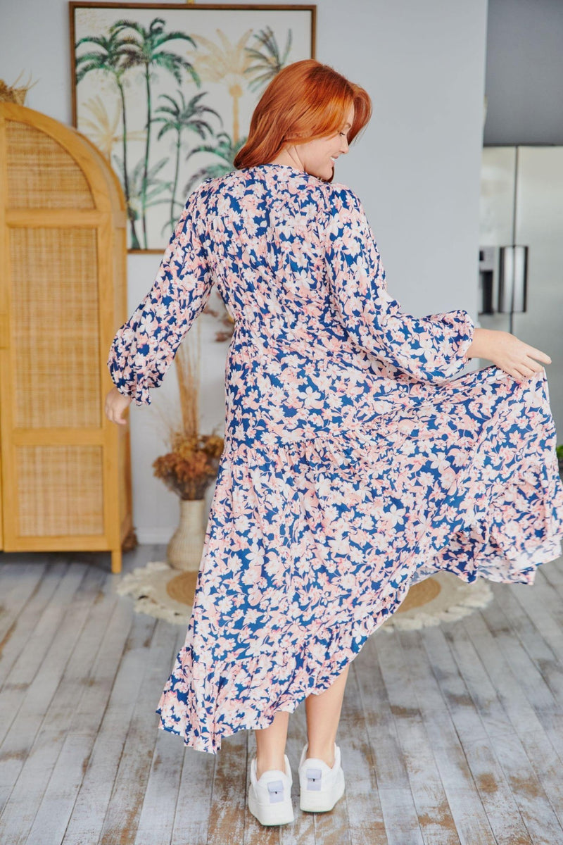 The Evie Dress  - Navy Floral