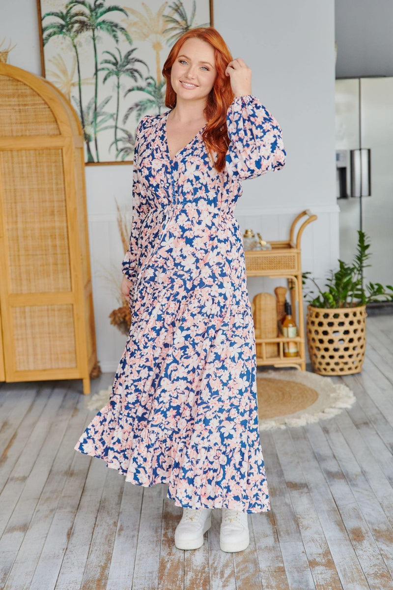 The Evie Dress  - Navy Floral