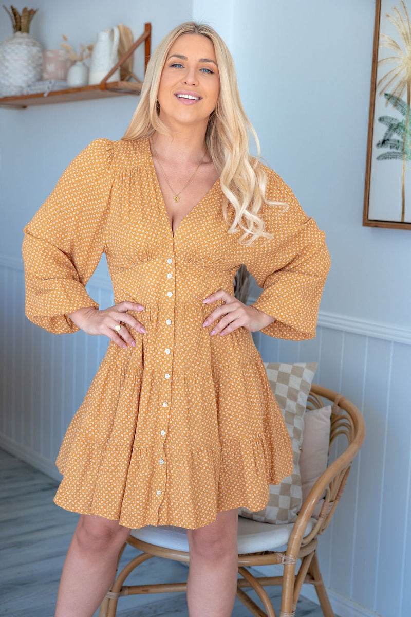 The Finley Dress - Cinnamon