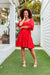 The Flora Dress - Crimson Red - Sparrow & Finch Boutique