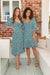 The Flora Dress - Emerald Cloudland - Sparrow & Finch Boutique
