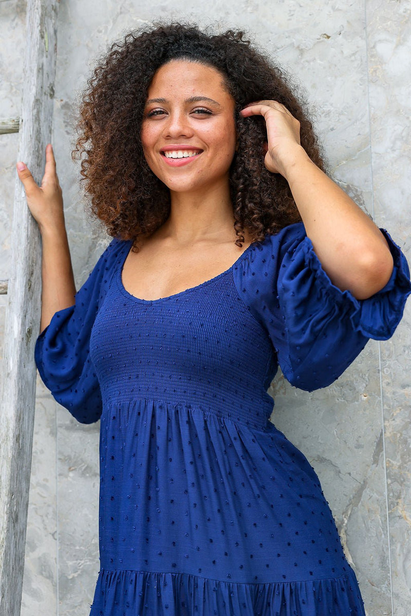 The Flora Dress - Navy Blue