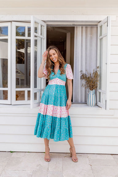 The Freya Dress - Whimsical Teal - Sparrow & Finch Boutique