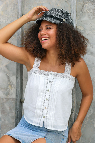 The Glimmer Top - White - Sparrow & Finch Boutique