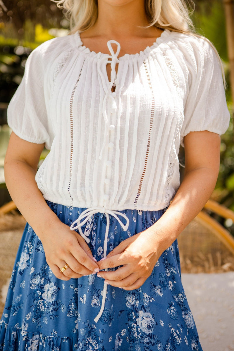The Heather Top – White