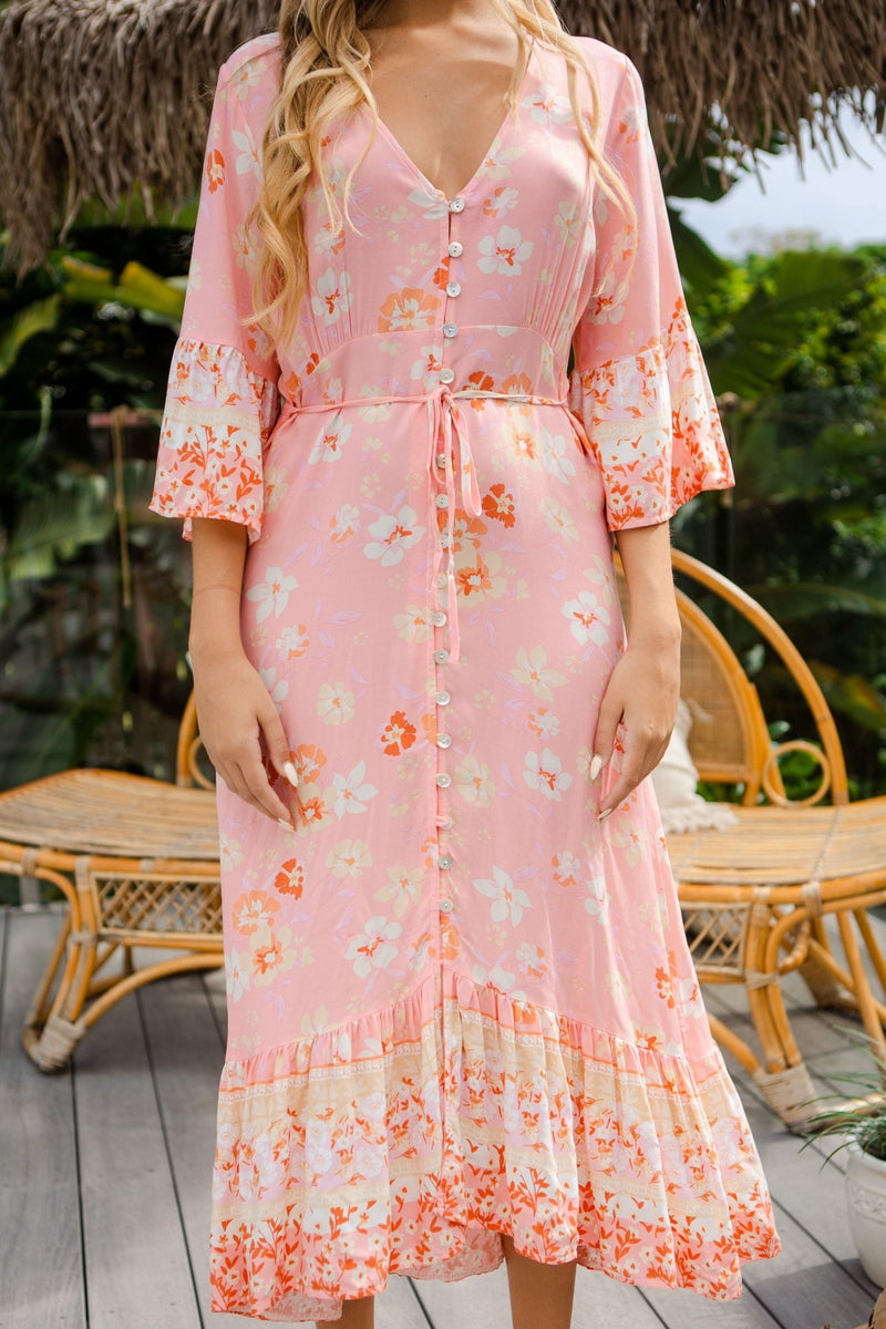 The Ida Dress - Pink Taffy