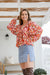 The Janis Top - Floral Wine - Sparrow & Finch Boutique
