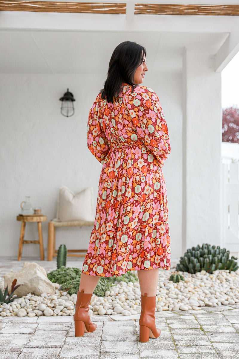 The Josephine Dress - Floral Wine