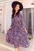 The Josephine Dress - Navy/Purple - Sparrow & Finch Boutique