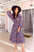 The Josephine Dress - Navy/Purple - Sparrow & Finch Boutique