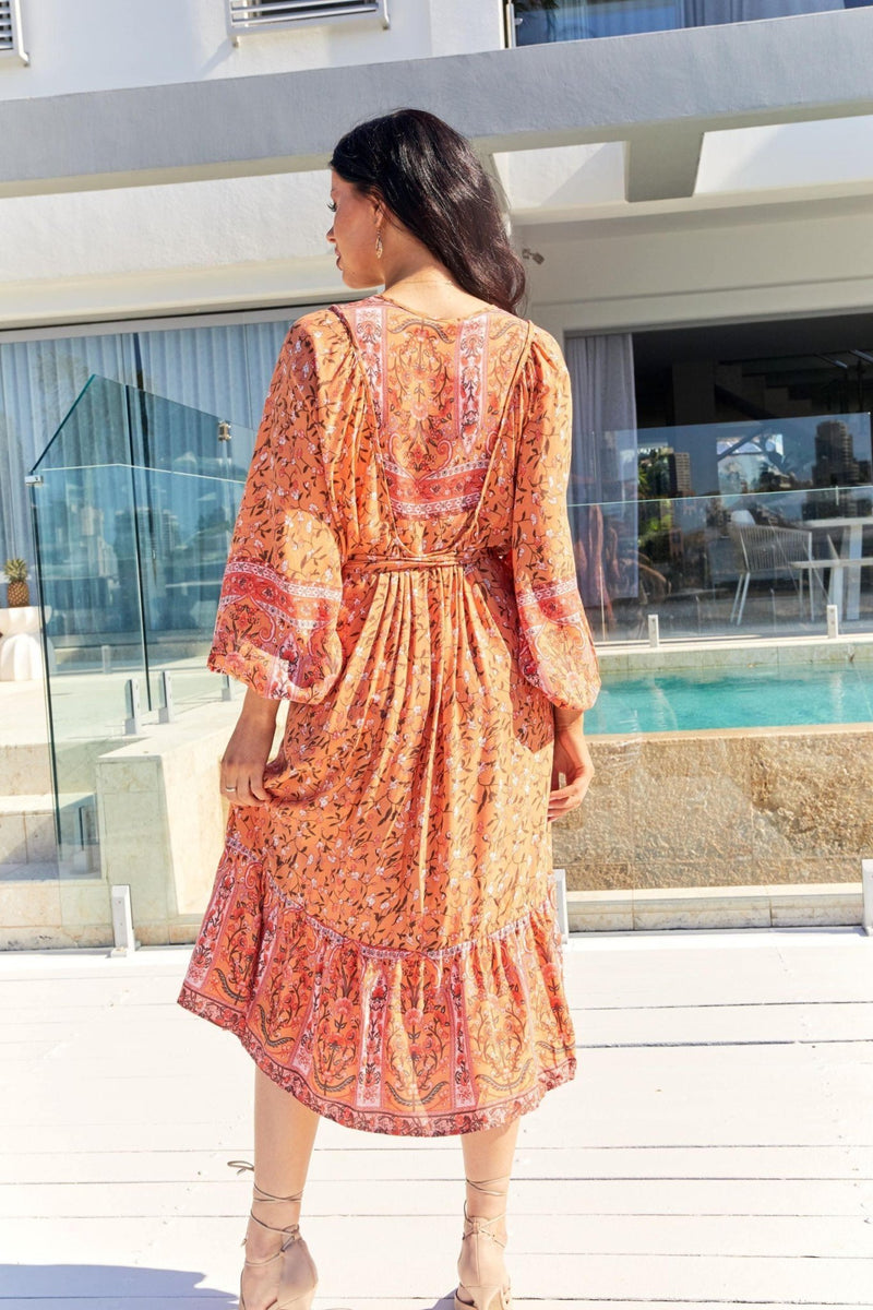 The Josephine Dress - Sunset Orange