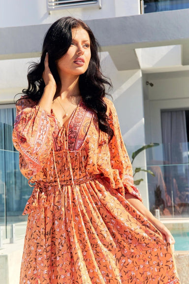 The Josephine Dress - Sunset Orange - Sparrow & Finch Boutique