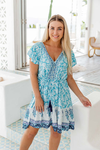 The Joslyn Dress - Teal Sapphire - Sparrow & Finch Boutique