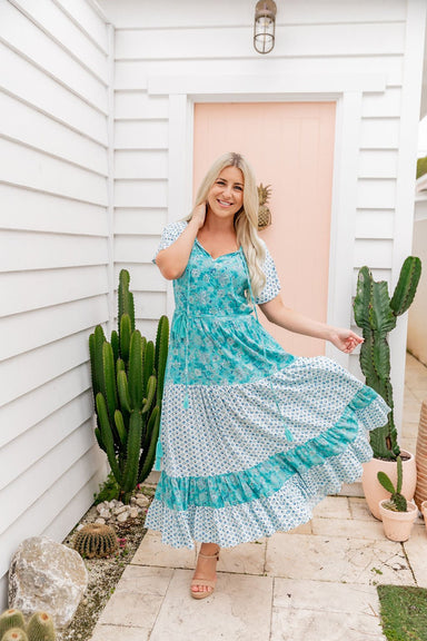 The Juno Dress - Spring Turquoise - Sparrow & Finch Boutique