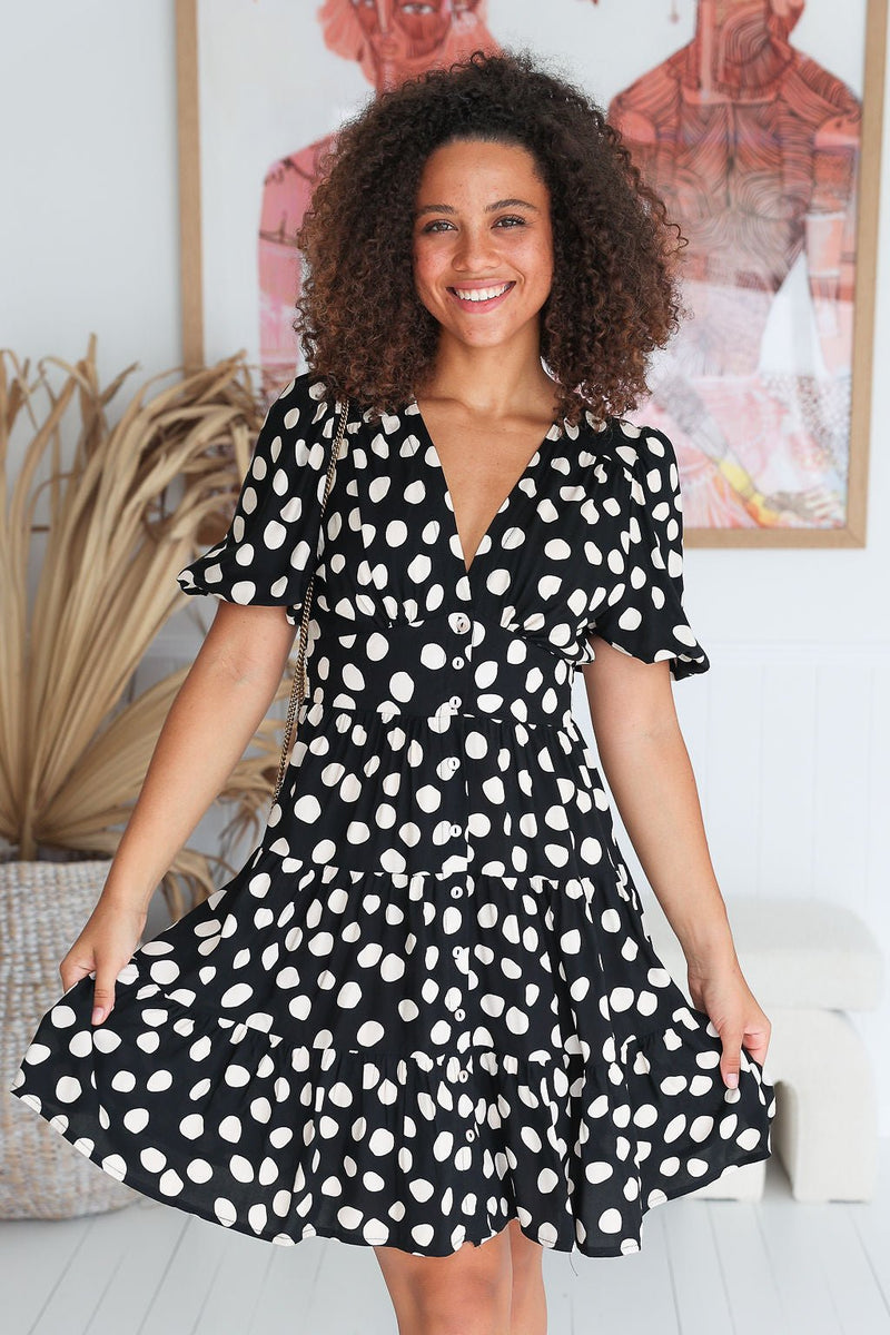 The Lacy Dress - Dark Polka Dot