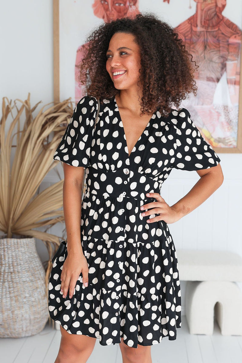 The Lacy Dress - Dark Polka Dot