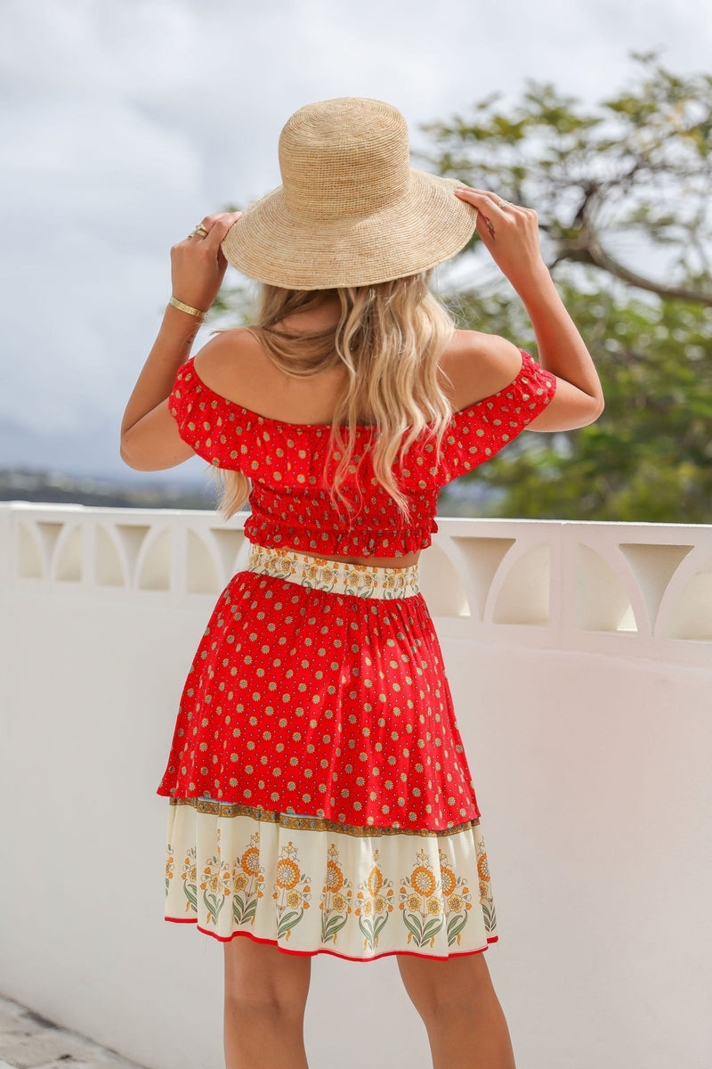 The Leona Mini Skirt - Red