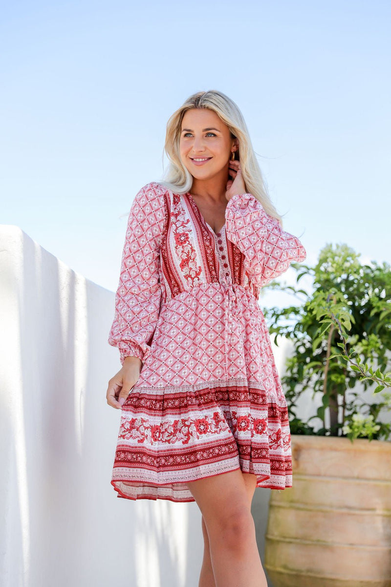 The Lola Dress - Carmine Pink
