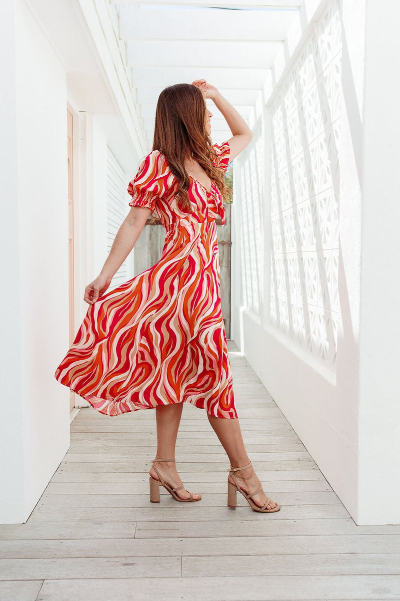 The Lotus Dress - Cherry Swirl