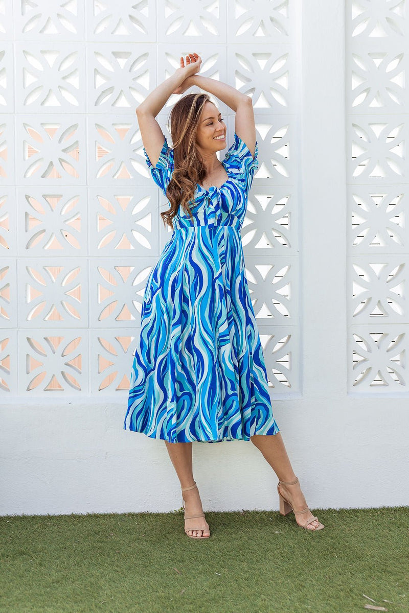 The Lotus Dress - Ocean Swirl