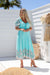 The Lotus Dress - Teal Blossom - Sparrow & Finch Boutique