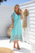 The Lotus Dress - Teal Blossom - Sparrow & Finch Boutique