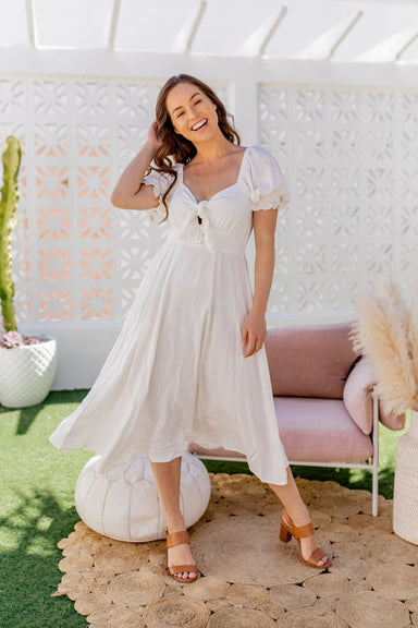 The Lotus Dress - White - Sparrow & Finch Boutique