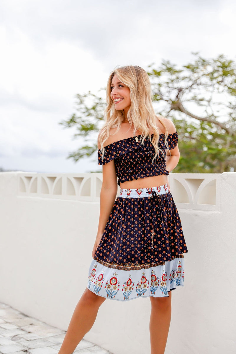 The Lucy Crop Top - Navy