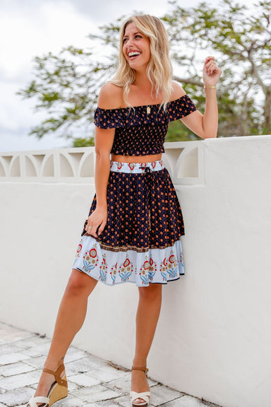 The Lucy Crop Top - Navy - Sparrow & Finch Boutique