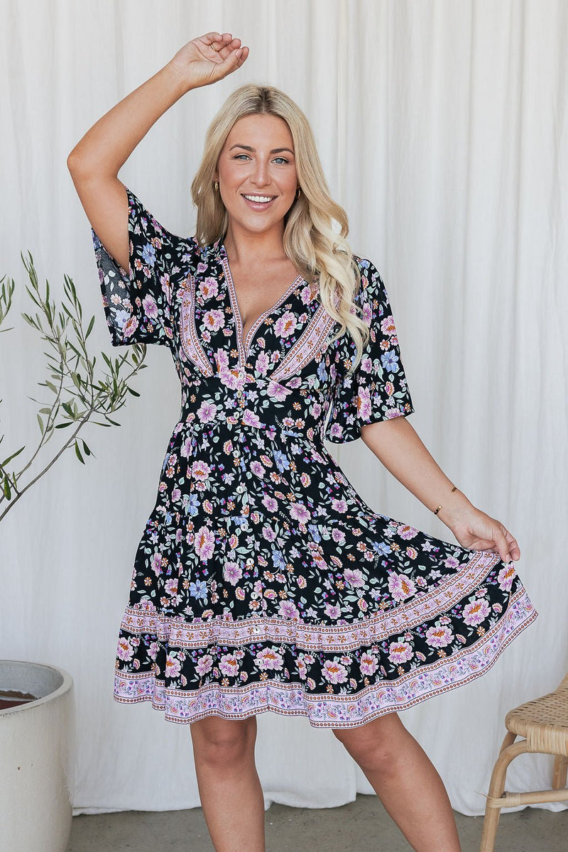 The Macy Dress - Dark Garden